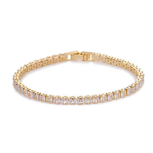 Tennisarmband met vierkante stenen | Goud