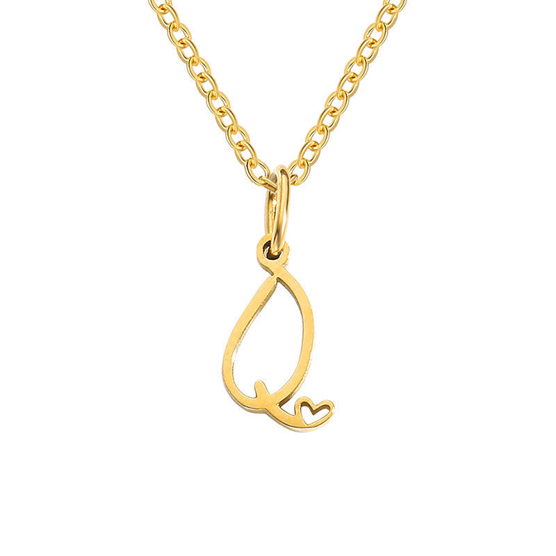 Hartjesketting met initiaal | Goud