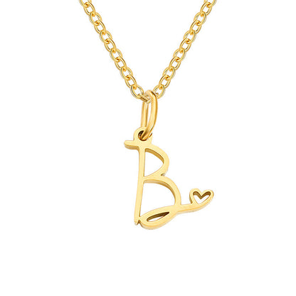 Hartjesketting met initiaal | Goud
