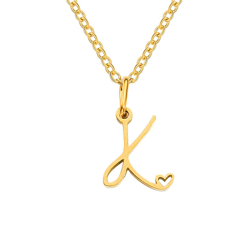 Hartjesketting met initiaal | Goud