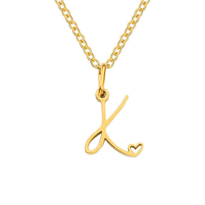 Hartjesketting met initiaal | Goud