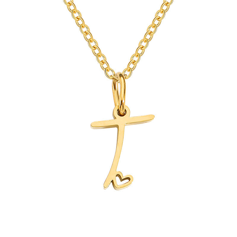 Hartjesketting met initiaal | Goud