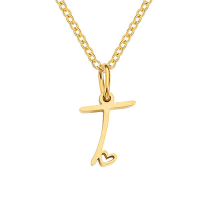 Hartjesketting met initiaal | Goud