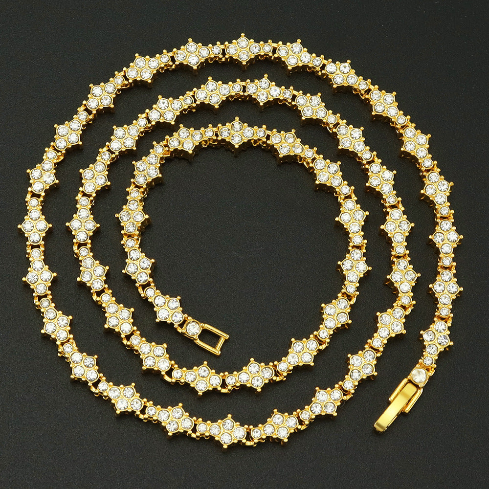 Klassieke clustertennisketting | Goud