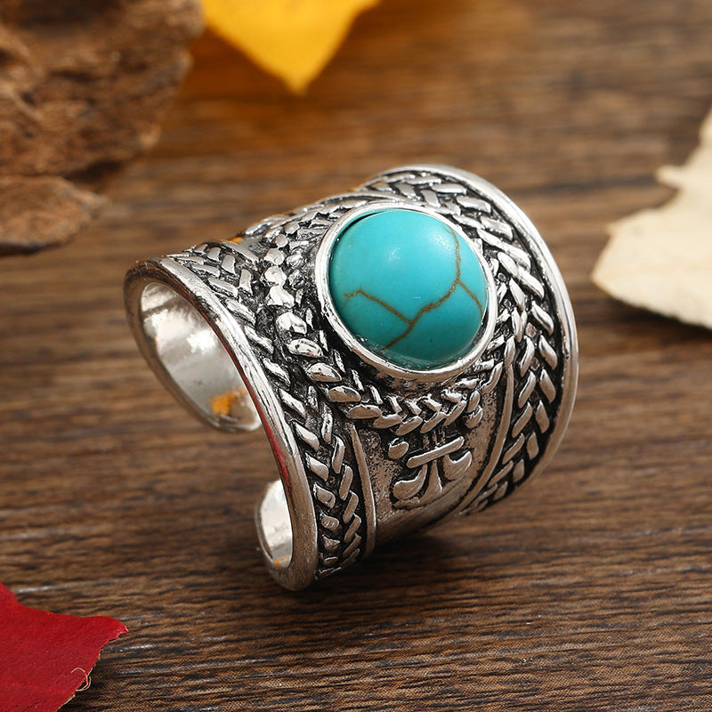 Ravik open ring met steen | Witgoud