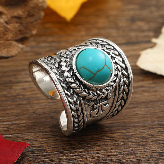 Ravik open ring met steen | Witgoud