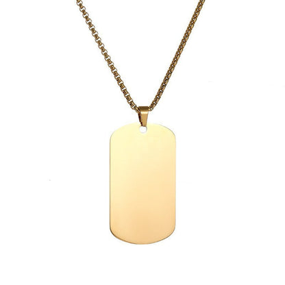 Essential ketting met plaatje | Witgoud