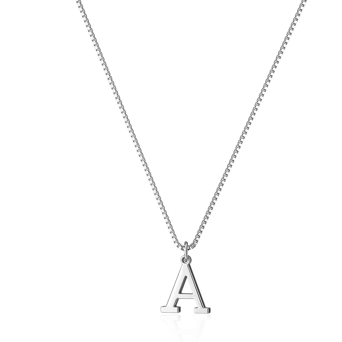 Liefdesbrief-ketting met initiaal | Witgoud