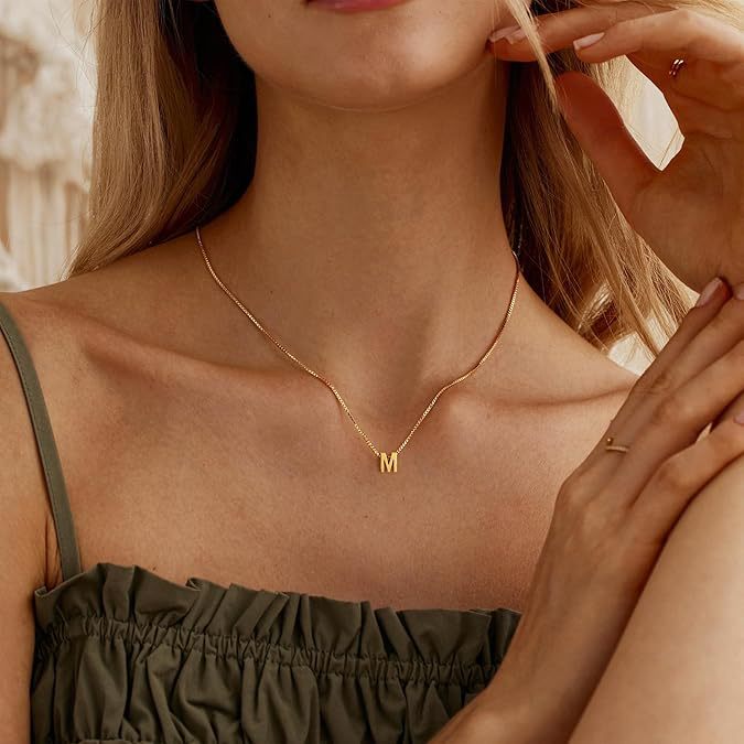 Liefdesbrief-ketting met initiaal | Goud