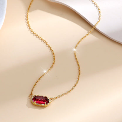 Klassieke ovale ketting met robijn | Goud