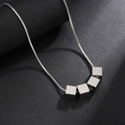 Zaylen ketting met kubusmotief | Witgoud