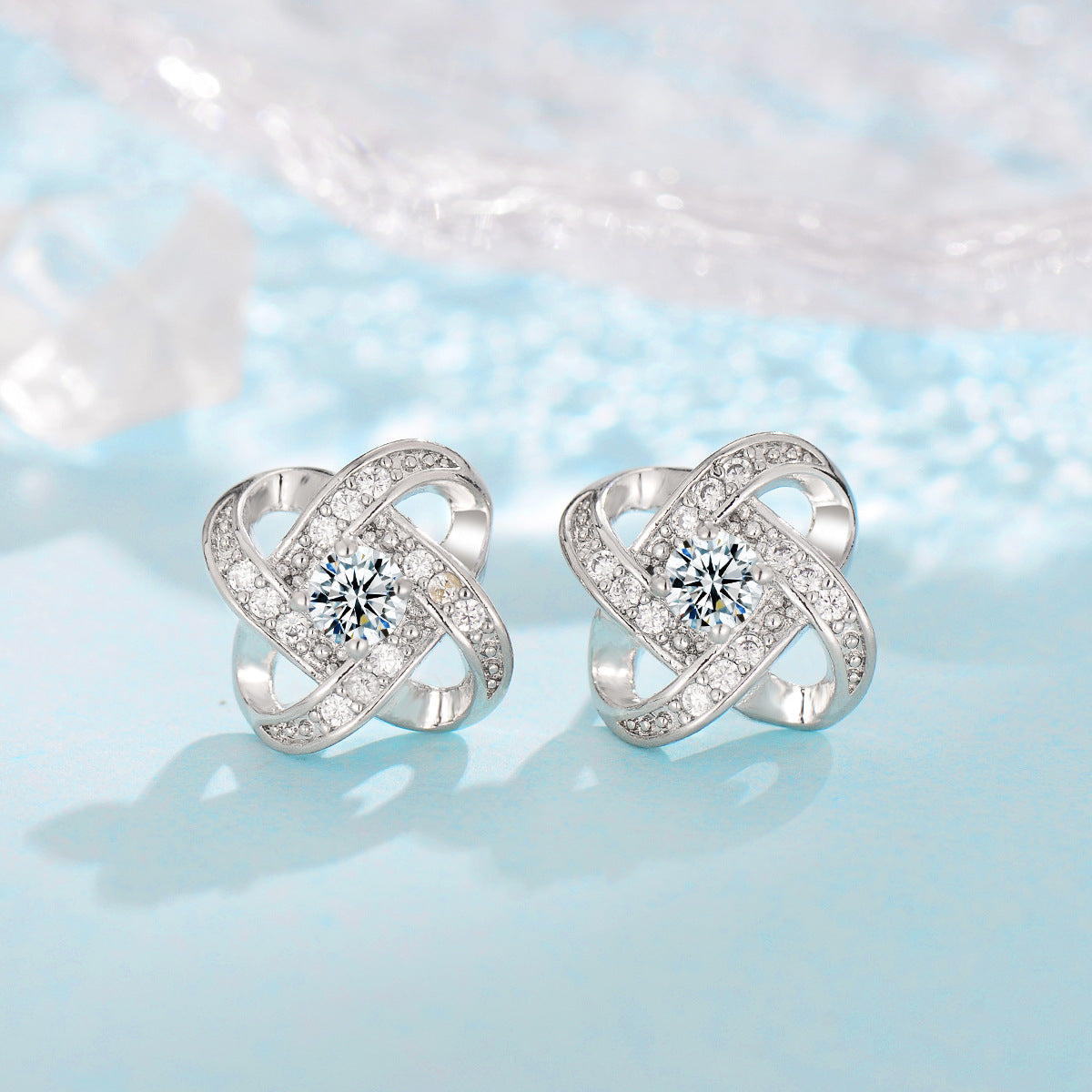 Fleur de Givre set met klaverknoop | Witgoud