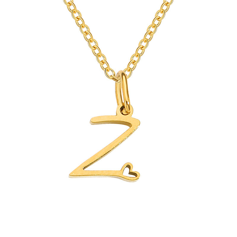 Hartjesketting met initiaal | Goud