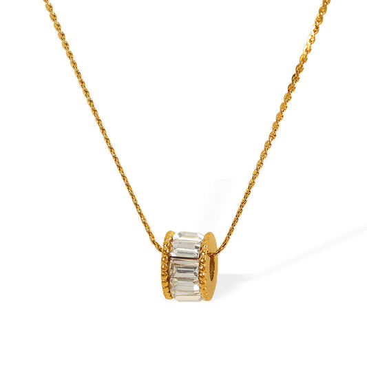 Elyna ketting met gepolijste cilinder | Goud