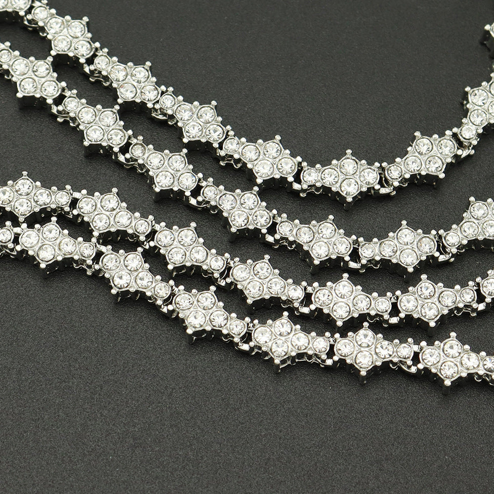 Klassieke clustertennisketting | Witgoud