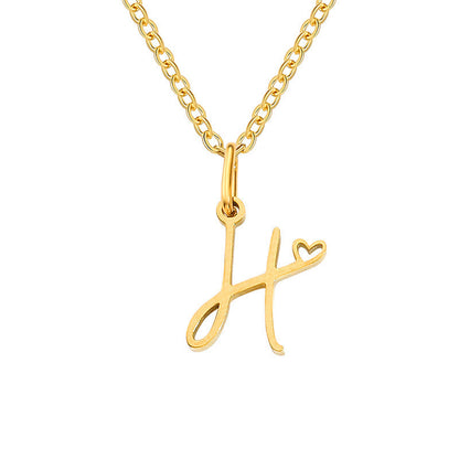 Hartjesketting met initiaal | Goud