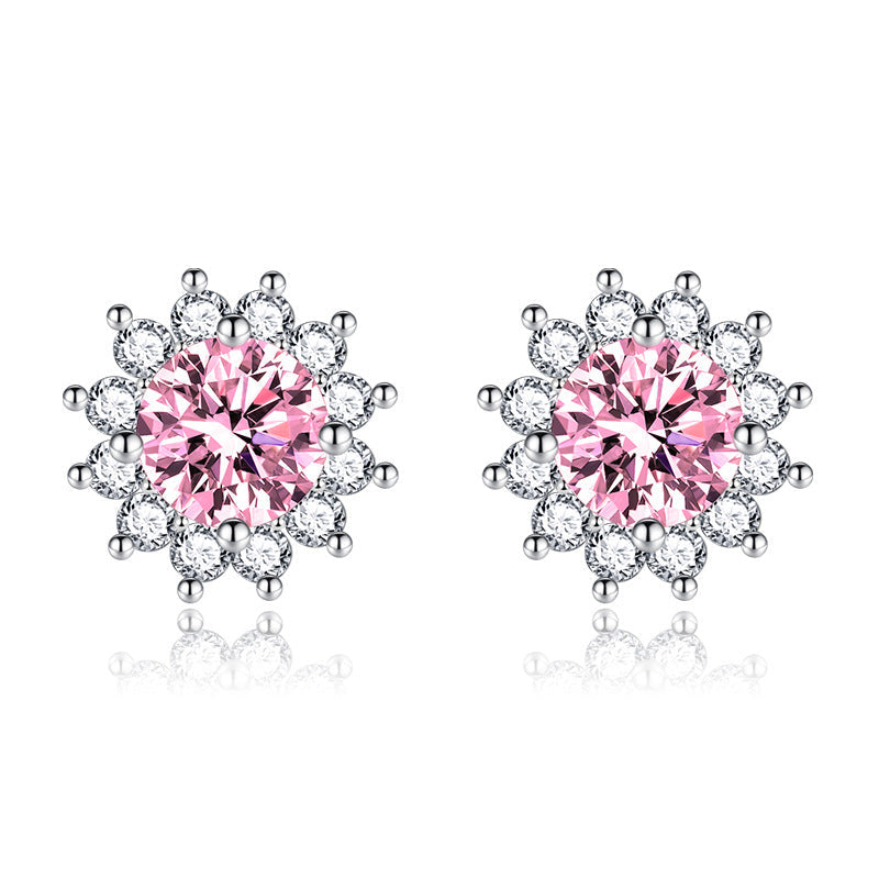 Sunlit Muse roze oorbellen | Witgoud
