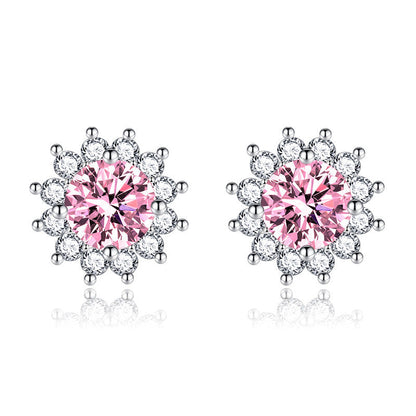 Sunlit Muse roze oorbellen | Witgoud