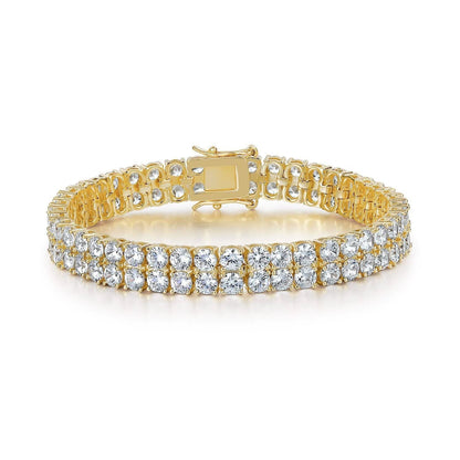 Tennisarmband met dubbele rij | Goud