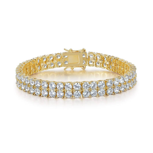 Tennisarmband met dubbele rij | Goud