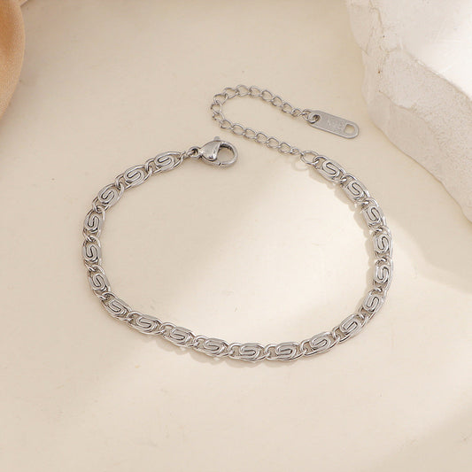 Nusa gevlochten schakelarmband | Witgoud
