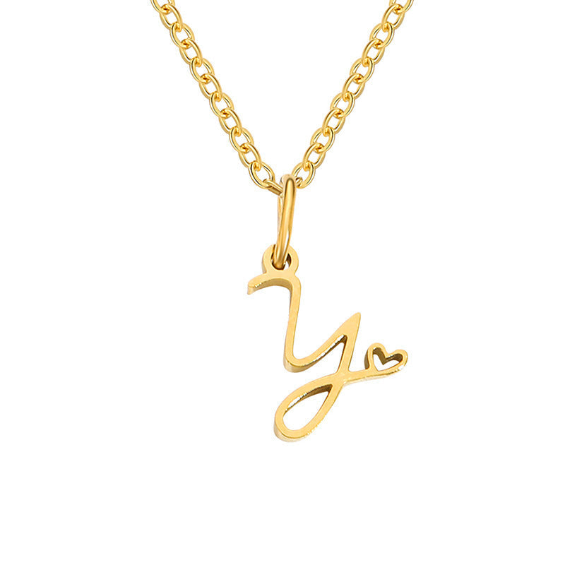 Hartjesketting met initiaal | Goud