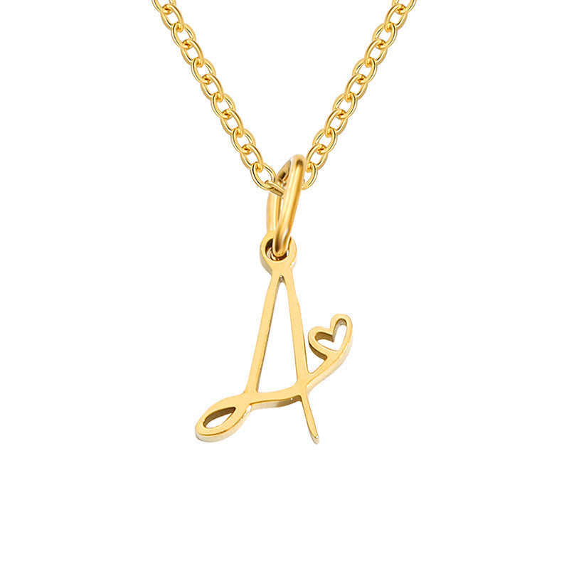Hartjesketting met initiaal | Goud
