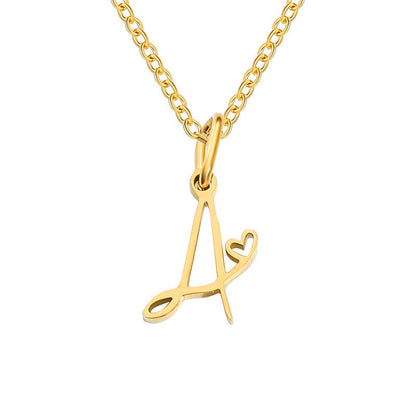 Hartjesketting met initiaal | Goud
