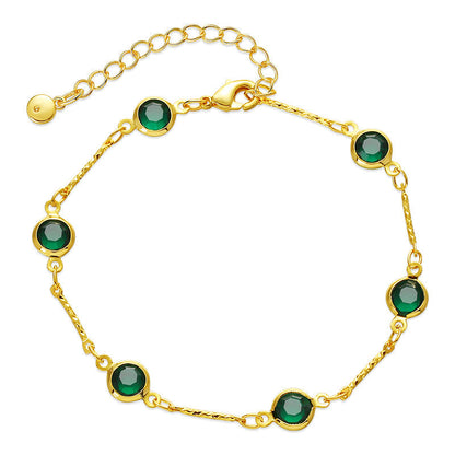 Schakelarmband met smaragd | Goud