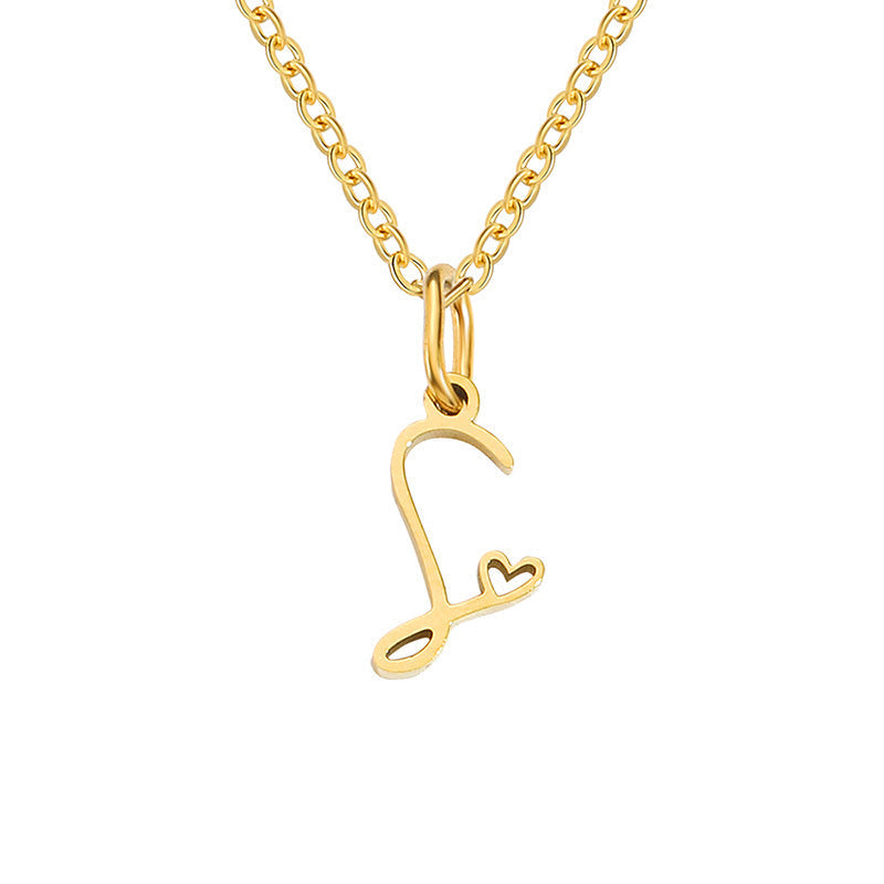 Hartjesketting met initiaal | Goud
