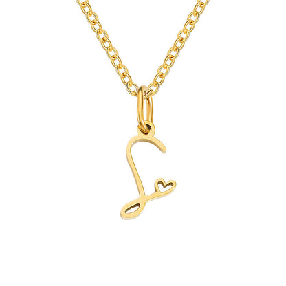 Hartjesketting met initiaal | Goud