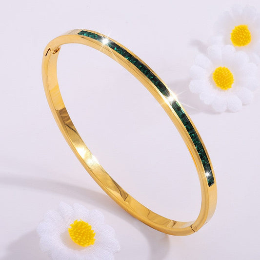 Liora Bellanotte groene armband | Goud