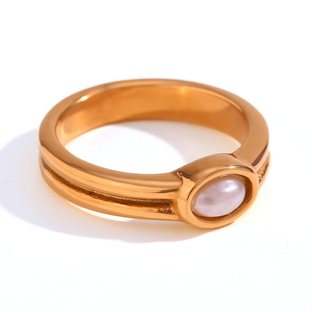 Lunara parelring | Goud