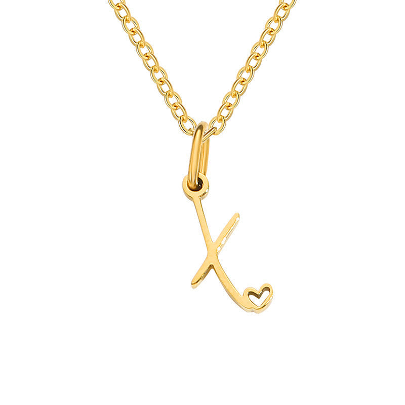 Hartjesketting met initiaal | Goud