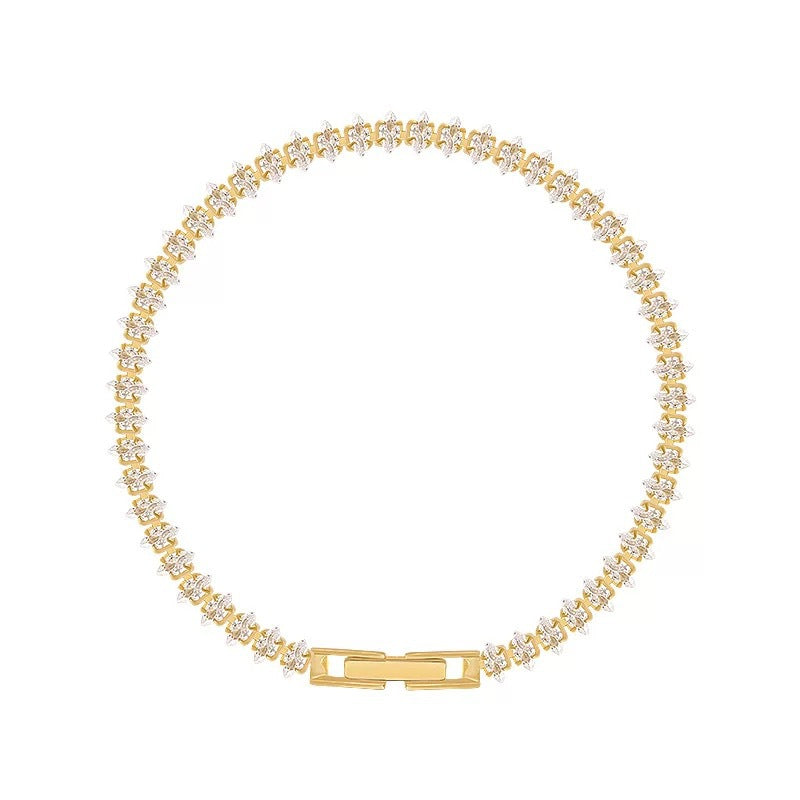 Vionelle tennisarmband met marquisevormige stenen | Goud