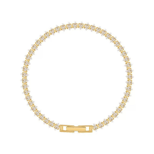 Vionelle tennisarmband met marquisevormige stenen | Goud