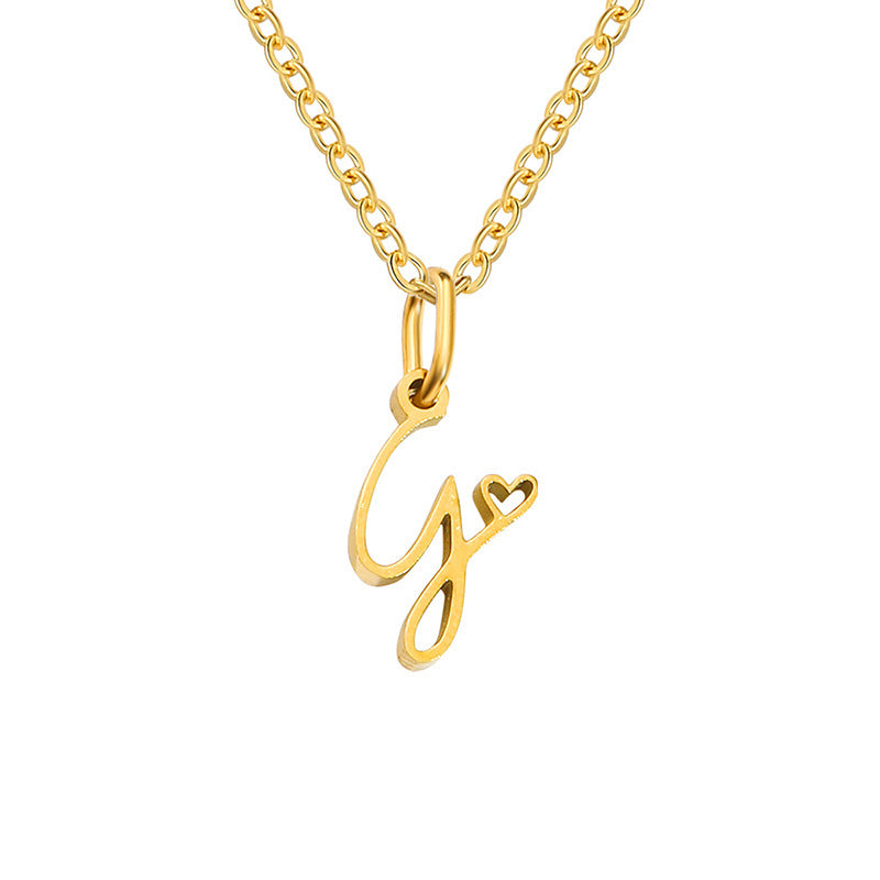 Hartjesketting met initiaal | Goud