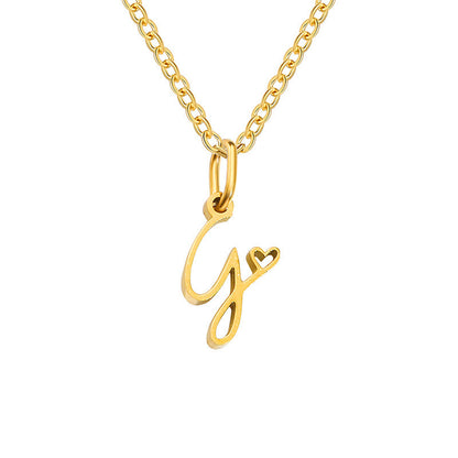 Hartjesketting met initiaal | Goud