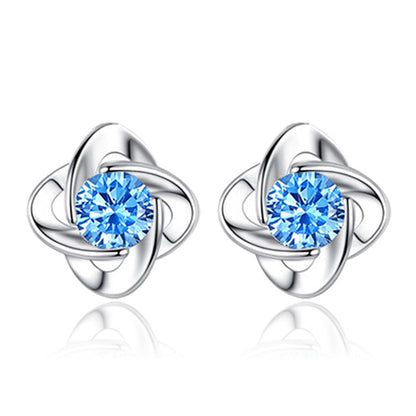 Seren blauwe set met klaverlus | Witgoud
