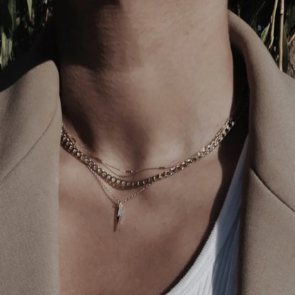 Ketting met platte gourmetschakels | Goud