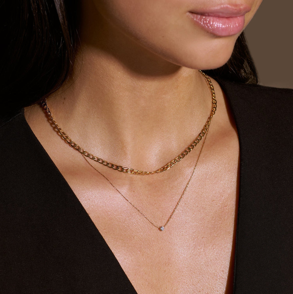 Ketting met platte gourmetschakels | Goud