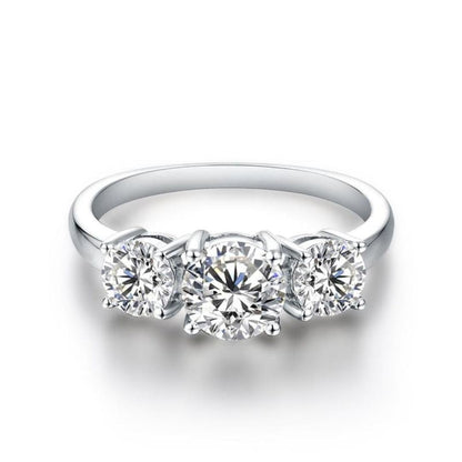 Clare ring met drie stenen | Witgoud