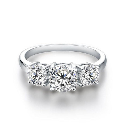 Clare ring met drie stenen | Witgoud