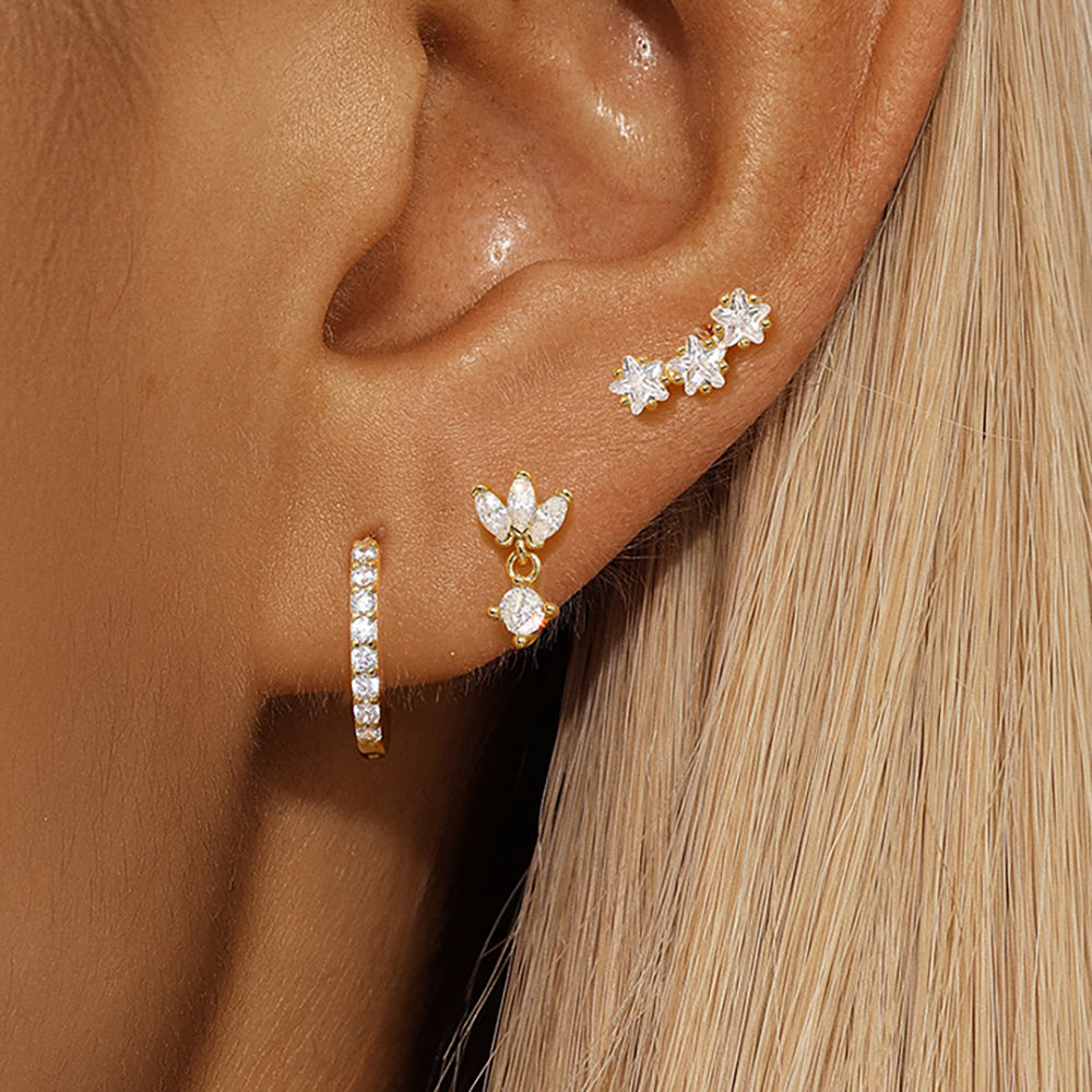 Trio Mila Essentials set van enkele oorbellen | Goud