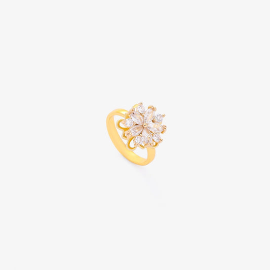 Draairing met bloemenaccent | Goud