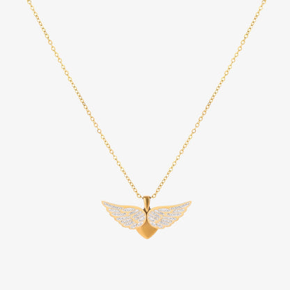 Ketting met gespreide engelenvleugels | Goud