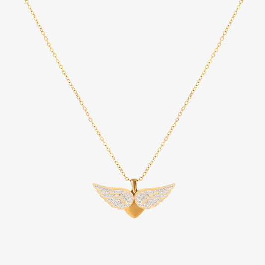 Ketting met gespreide engelenvleugels | Goud