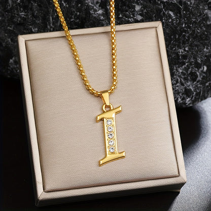 Ketting met initiaal en kristalaccent | Goud