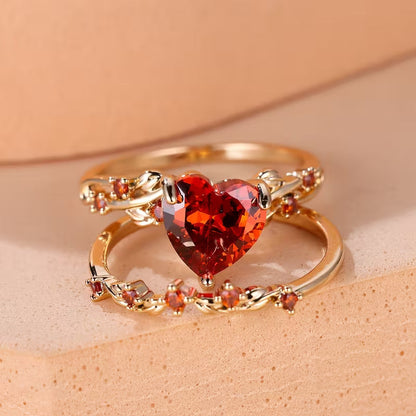 Redvine ringenset met hartaccent | Goud