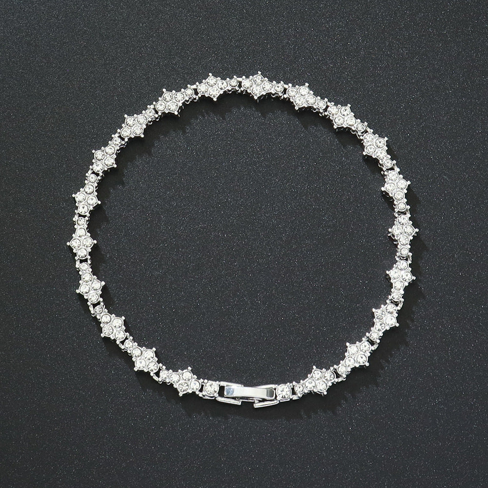 Klassieke clustertennisarmband | Goud